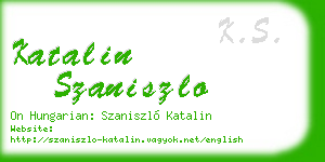 katalin szaniszlo business card